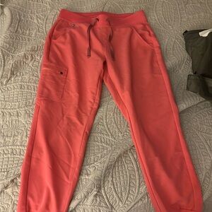 Figs Zamora Jogger Mid Rise Petite Limited Edition Coral Color